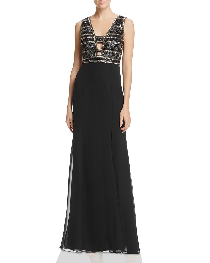 Adrianna Papell Beaded-Bodice Gown | Bloomingdale's