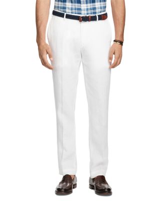 polo white linen pants