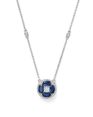 sapphire and diamond gold necklace