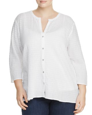 Eileen Fisher Plus - Lightweight Grid Knit Top