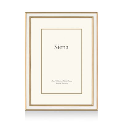 Wide Enamel with Gold Frame, 4" x 6"