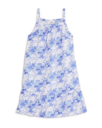 Vineyard Vines Girls Bermuda Scene Print Shift Dress Big Kid