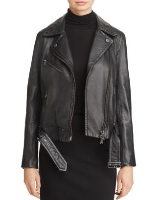 Weekend Max Mara Chieti Leather Biker Jacket | Bloomingdale's