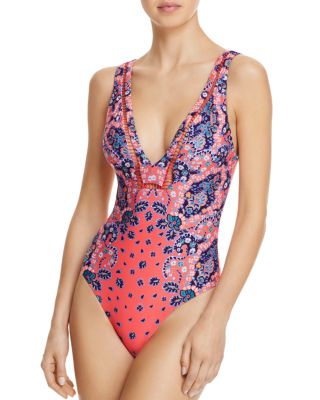 red carter one piece swimwear