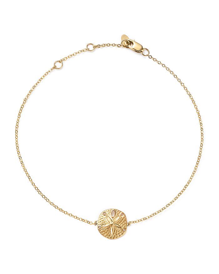 Bloomingdale's 14k Yellow Gold Sand Dollar Ankle Bracelet - 100% Exclusive