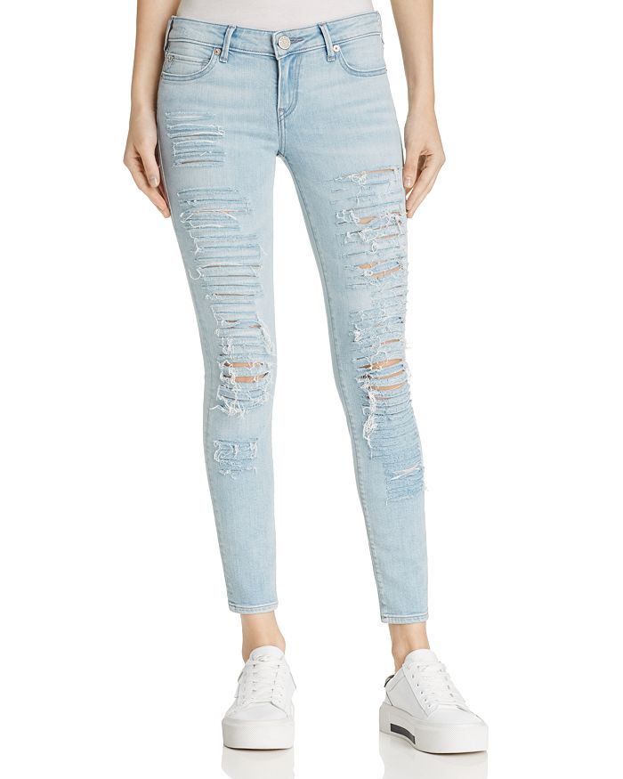 True Religion Casey Distressed Super Skinny Jeans in Indigo