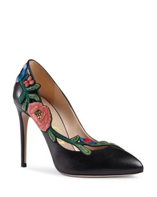 Gucci Ophelia Embroidered High-Heel 