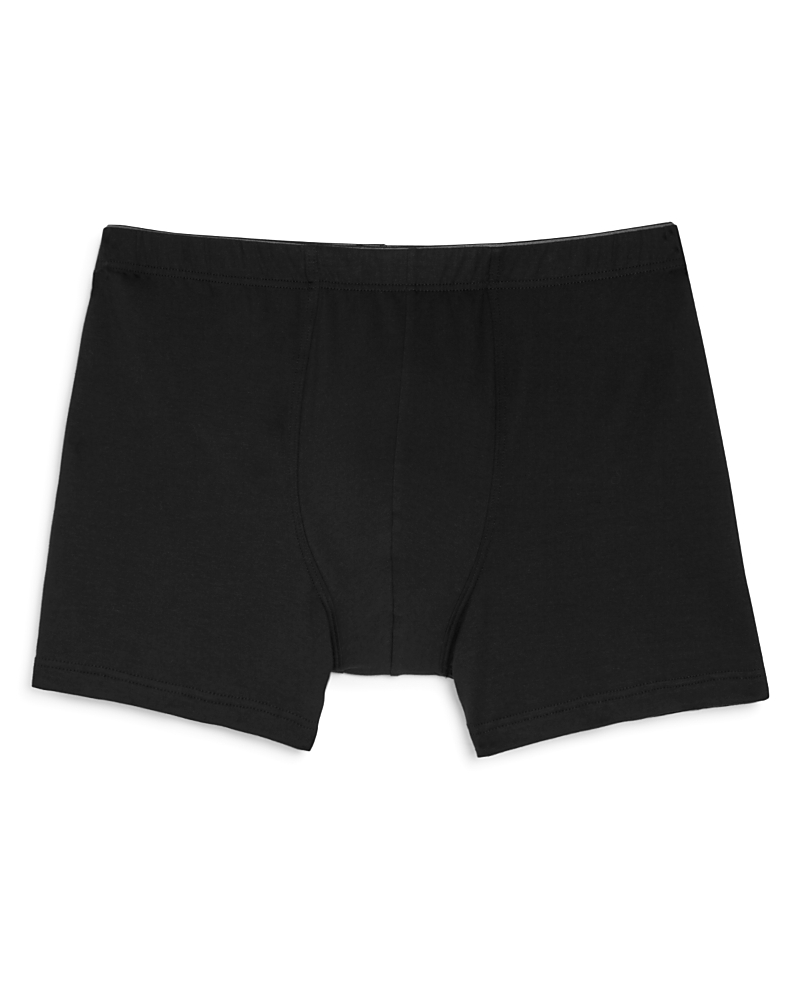 Hanro Mens Black Elasticated Slim-fit Stretch-cotton Trunks In Black