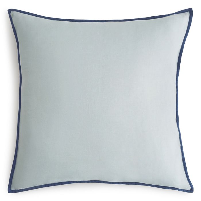 Amalia Home Collection Stonewashed Linen Euro Sham, Pair - 100% Exclusive In Dusty Blue/navy