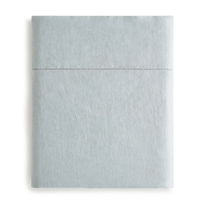 Amalia Home Collection Stonewashed Linen Fitted Sheet, King - 100% Exclusive In Dusty Blue