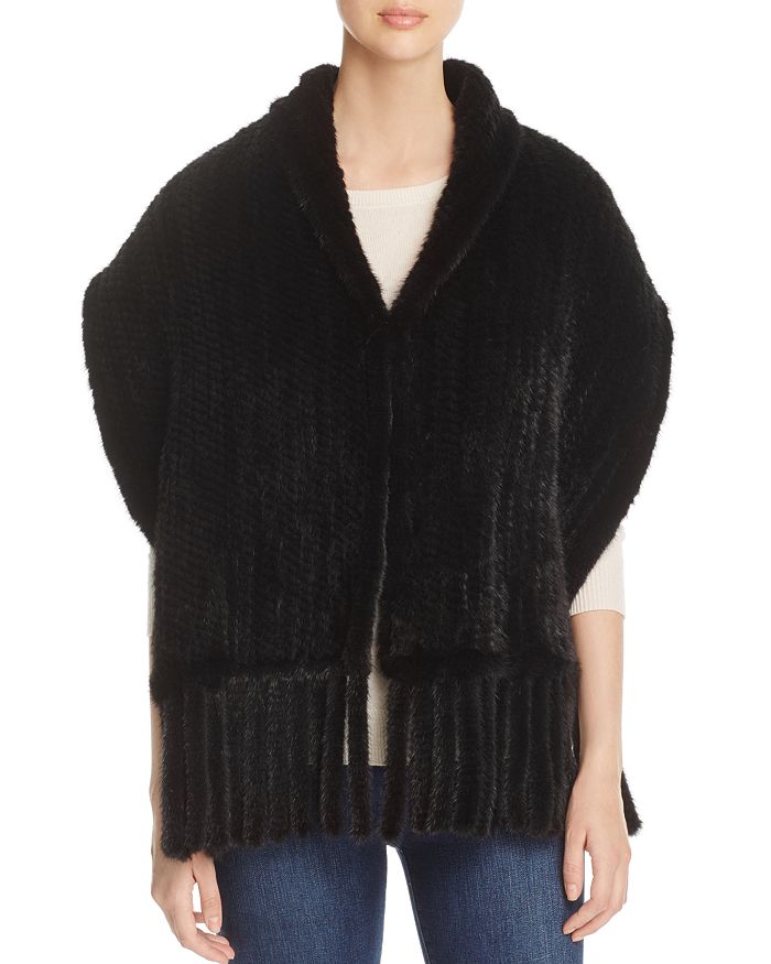 Maximilian Furs Fringed Knit Mink Stole Bloomingdale S