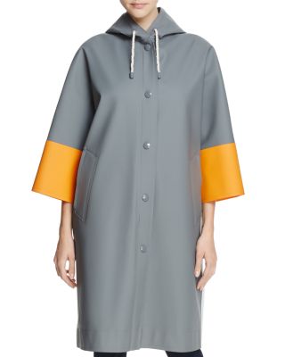 three quarter length raincoat