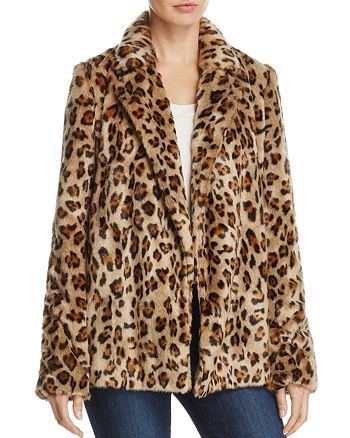 Theory Clairene Leopard-Print Faux-Fur Coat | Bloomingdale's