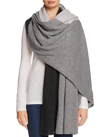 C by Bloomingdale's Cashmere Colorblock Wrap - 100% Exclusive ...