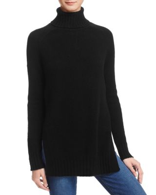 high slit turtleneck sweater