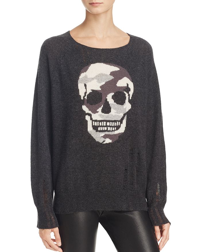 AQUA Camo Skull Intarsia Sweater - 100% Exclusive | Bloomingdale's