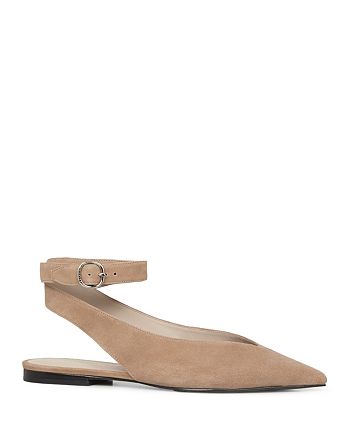 ALLSAINTS Cory Suede Pointed Toe Slingback Flats | Bloomingdale's