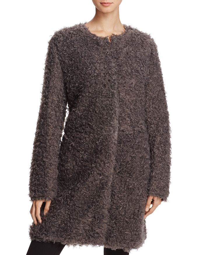 Via Spiga Reversible Lightweight Faux Fur Coat | Bloomingdale's