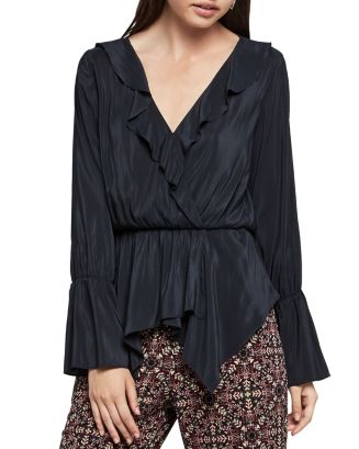 BCBGENERATION Ruffle-Trimmed Crossover Top | Bloomingdale's