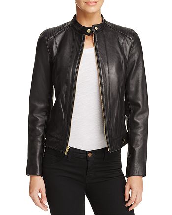 Cole Haan Leather Zip Jacket | Bloomingdale's