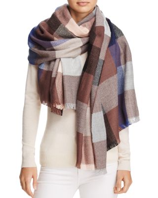 AQUA - Plaid Colorblock Blanket Scarf - 100% Exclusive