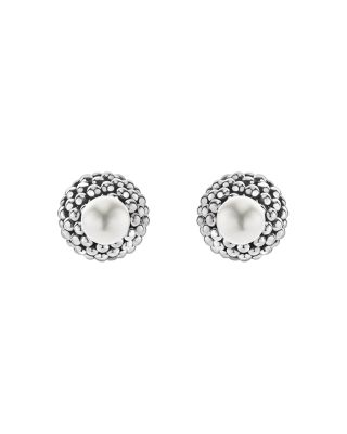 Sterling Silver Signature Caviar Cultured Freshwater Pearl Front-Back Earrings 