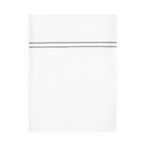 Sferra Grande Hotel Flat Sheet, Full/queen In White/silver