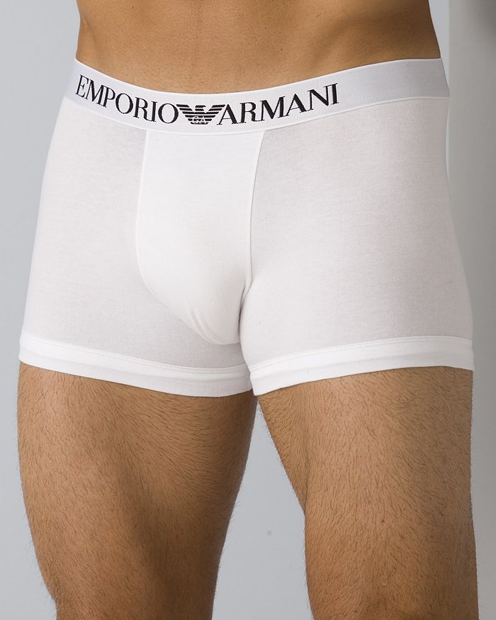 Shop Emporio Armani Stretch Cotton Boxer Briefs In White