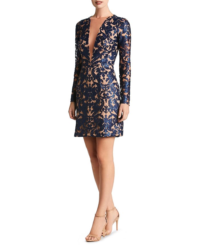 Dress the Population Claudia Illusion Neckline Dress Bloomingdale s