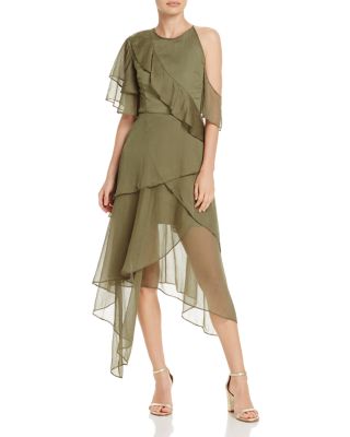 green emerald velvet dress Roxy Good Keepsake Strappy Midi Dress - Loden Green