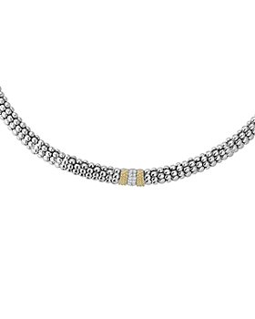 LAGOS - 18K Gold and Sterling Silver Diamond Lux Necklace, 16"