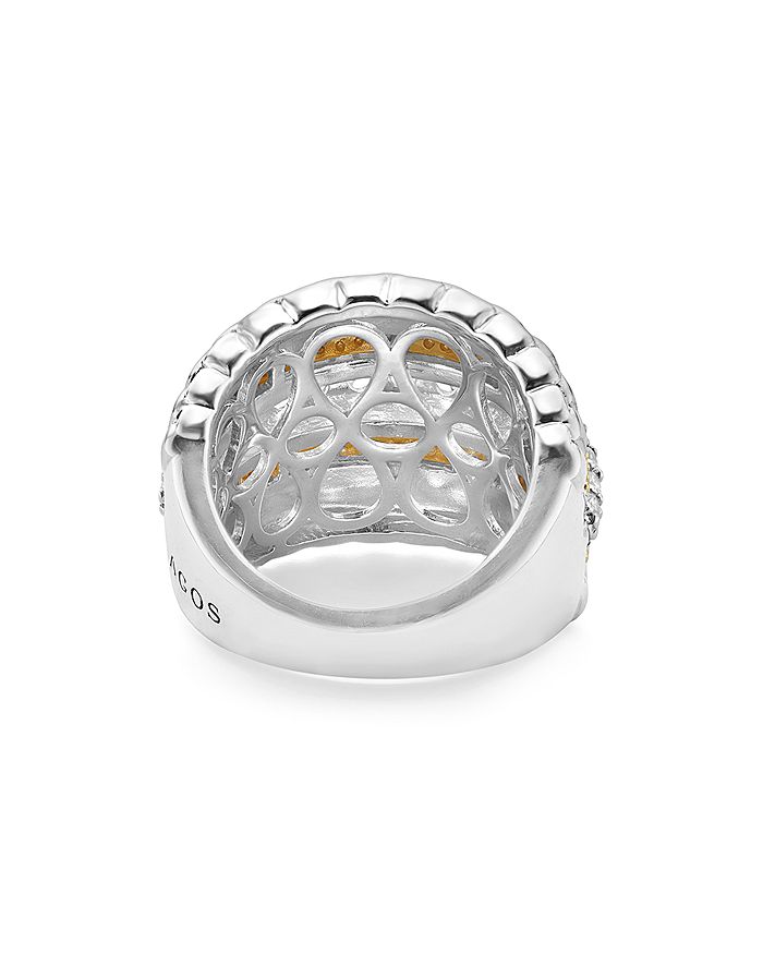 Lagos 18k Gold And Sterling Silver Diamond Lux Large Ring In White/silver