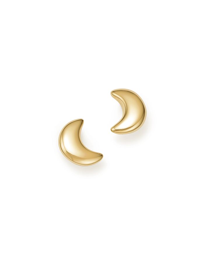 Bloomingdale's 14K Yellow Gold Crescent Moon Stud Earrings - 100% Exclusive