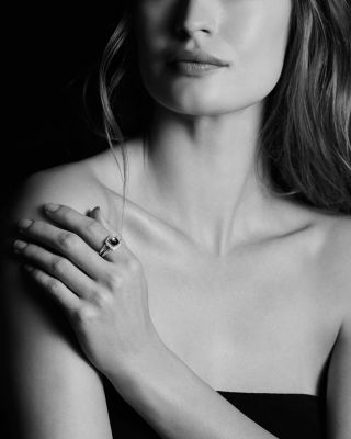 Petite Albion&reg; Ring in Sterling Silver with Gemstone and Diamonds, 7mm