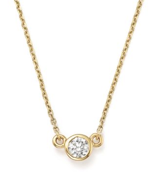 diamond bezel necklace yellow gold