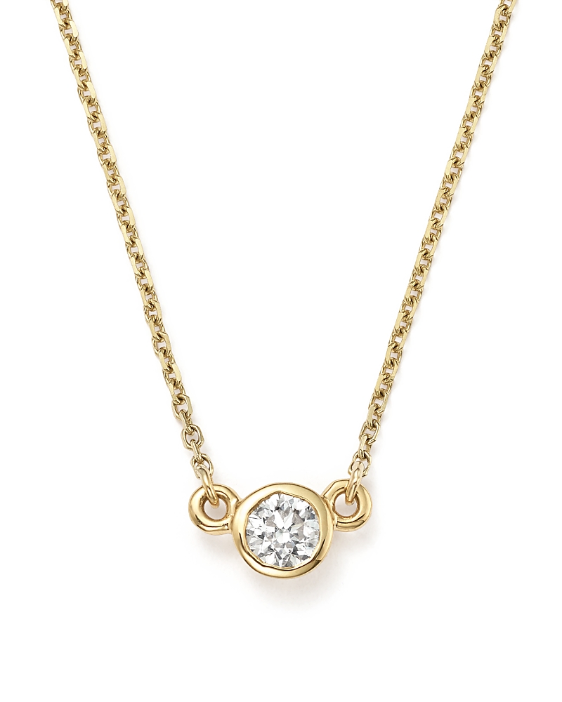 Diamond Bezel Pendant Necklace in 14K Yellow Gold, 0.25 tcw