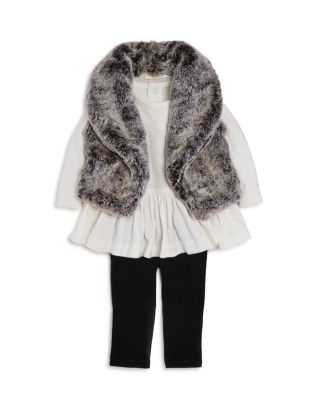 baby black fur vest