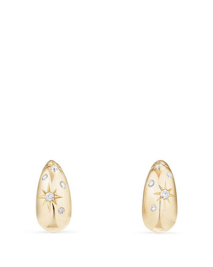 David Yurman Pure Form Pod Earrings with Diamonds in 18K Gold