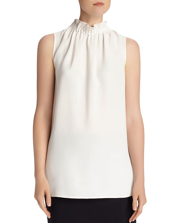 Lafayette 148 New York Percy Ruffle Neck Top | Bloomingdale's
