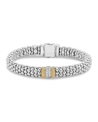 LAGOS - 18K Gold & Sterling Silver Diamond Lux Single Station Bracelet, 9mm