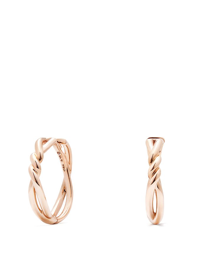 David Yurman Continuance Hoop Earrings In 18k Rose Gold