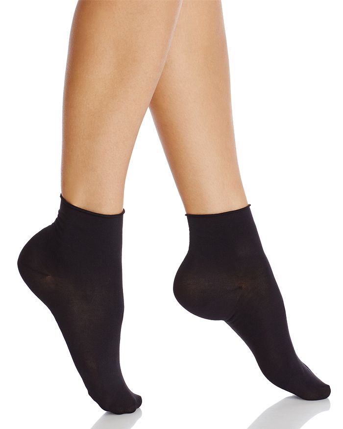 Shop Falke Roll-top Touch Short Socks In Black