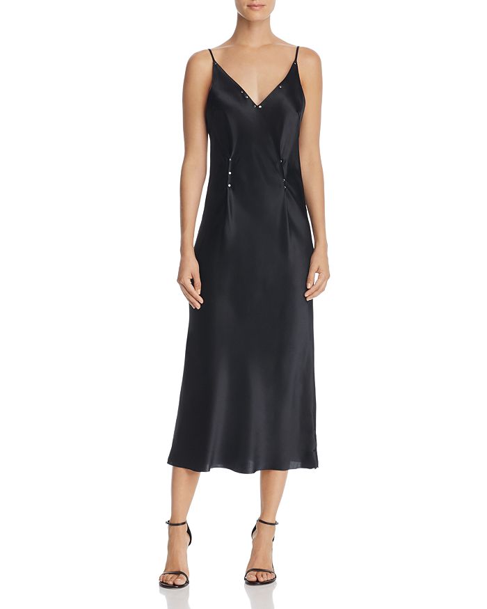 T by Alexander Wang Studded Silk Charmeuse Slip Dress | Bloomingdale's