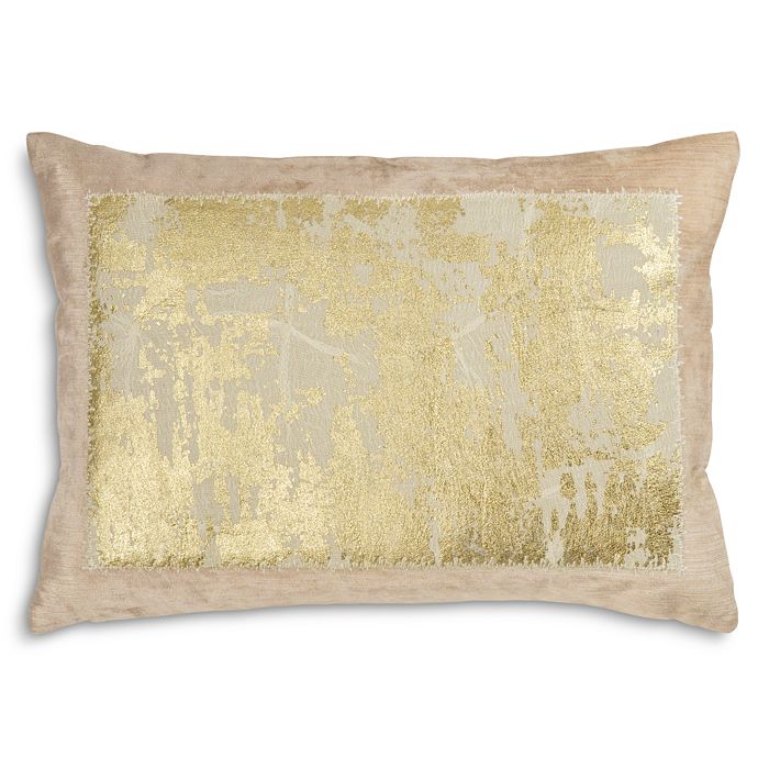 Shop Michael Aram Distressed Metallic Lace Decorative Pillow, 14 X 20 In Gray