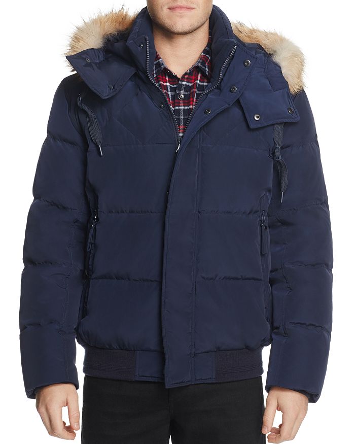 Marc New York Cedar Fur-Trimmed Hooded Bomber Jacket | Bloomingdale's