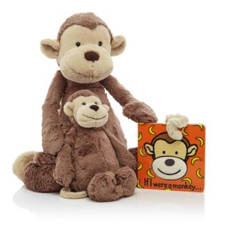 Jellycat Bashful Monkey & If I Were a Monkey Book - Ages 0 ...