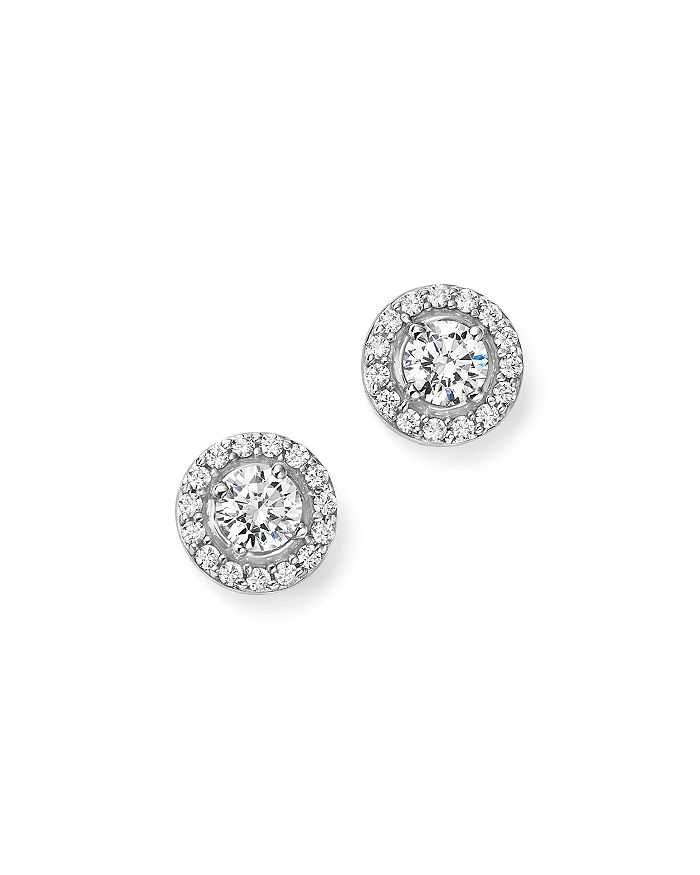 Bloomingdale's Diamond Halo Stud Earrings in 14K White Gold, 1.50 ct. t ...