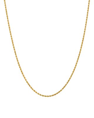 Bloomingdale's Fine Collection - Men's 14K Yellow Gold 2mm Diamond Cut Rope Chain Necklace, 18" - Exclusive