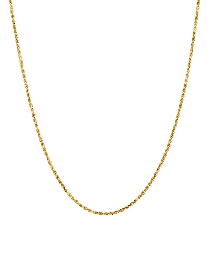 Shop Bloomingdale's Men's 14k Yellow Gold 2mm Diamond Cut Rope Chain Necklace, 18 - 100% Exclusive
