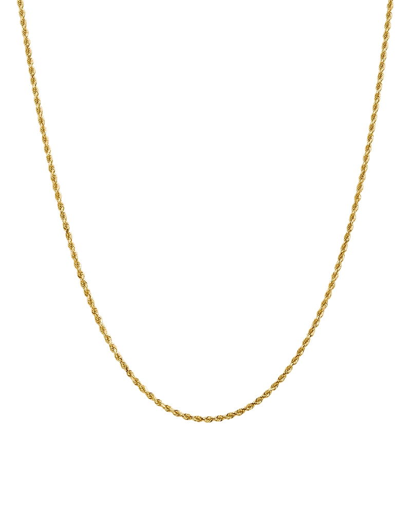 Bloomingdale's Fine Collection Men's 14K Yellow Gold 2mm Diamond Cut Rope Chain Necklace, 18